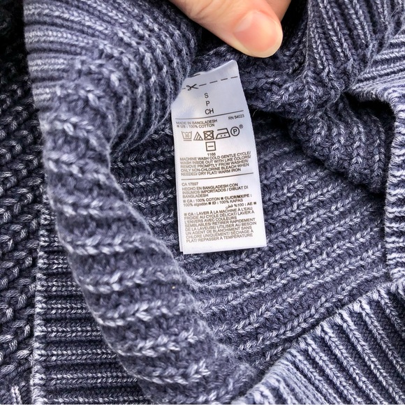 Old Navy Sandwashed Navy Blue Waffle Knit Sweater, Size S - Picture 5 of 5